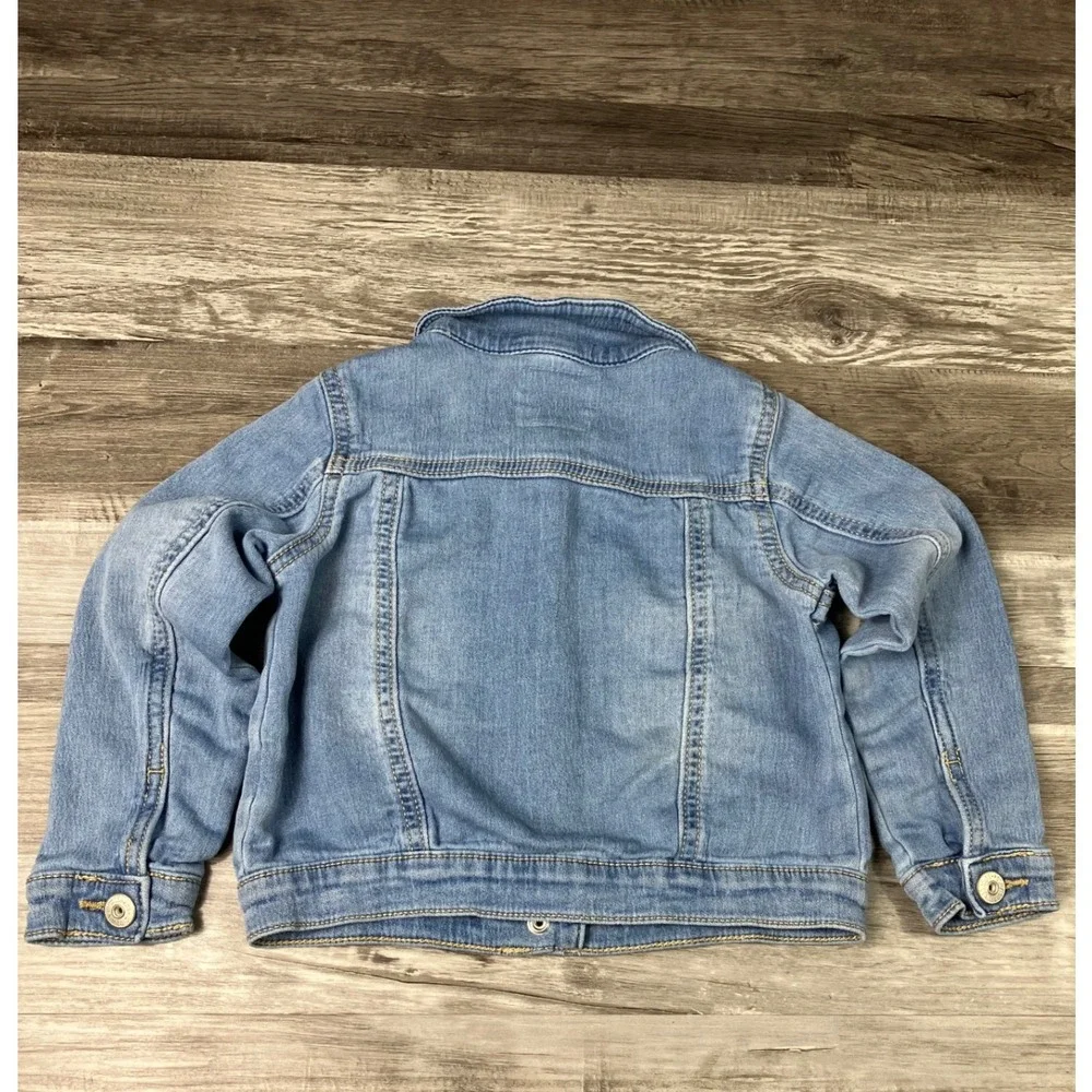 OshKosh Bgosh Toddler Boys Girls 3T Light Wash Stretch Denim Trucker Jacket